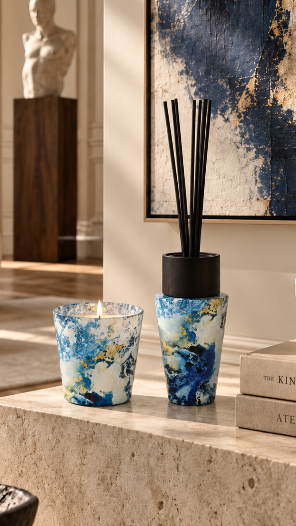 Sueuos Glass Candle Diffuser Gift Set