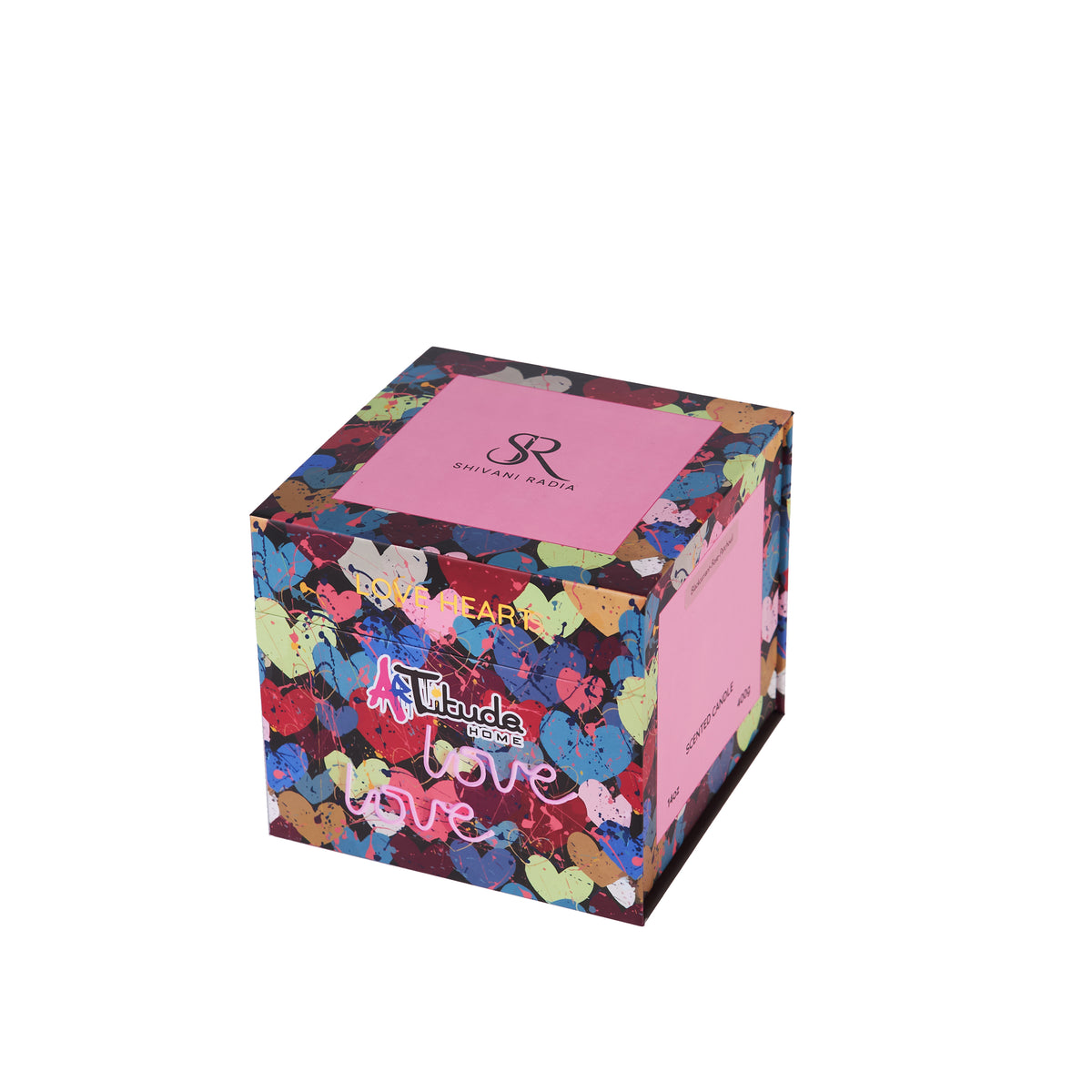 Cœurs d'amour | Cassis-Rose-Patchouli | Bougie parfumée en céramique - 10 cm