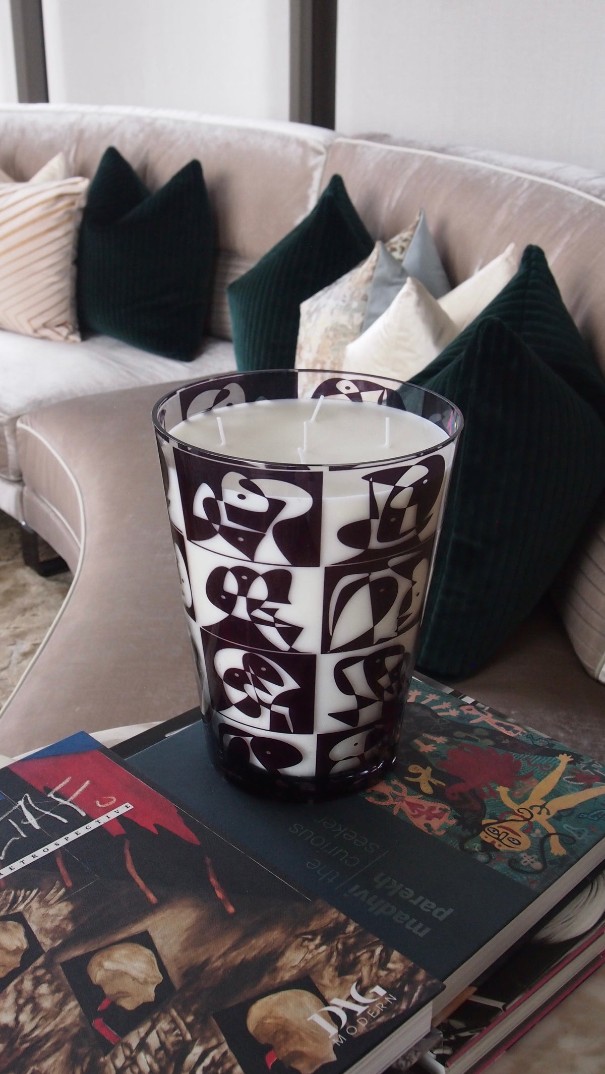 Bougie parfumée en verre Mosaico En Ajedrez - 7,5 cm | 10 cm | 16 cm | 24 cm