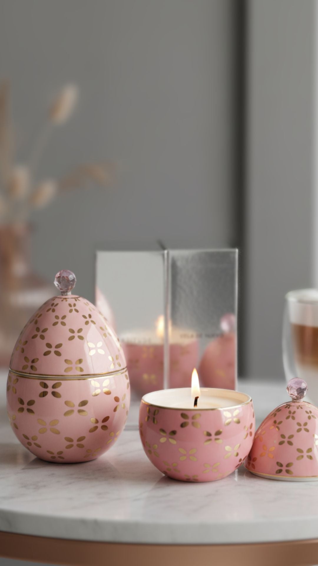 VELA DE HUEVO ROSA