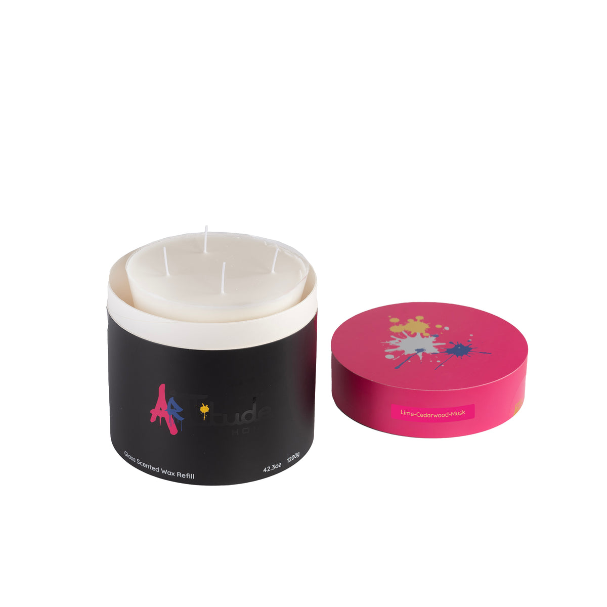 Recharge de cire parfumée en verre de 16 cm (H) : Citron vert, bois de cèdre, musc