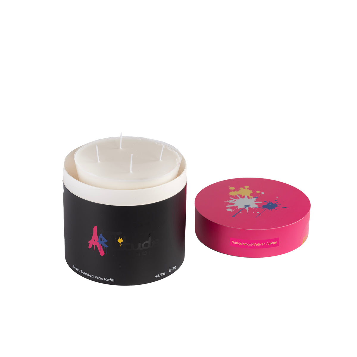 Recharge de cire parfumée en verre de 16 cm (H) : Santal-Vétiver-Ambre
