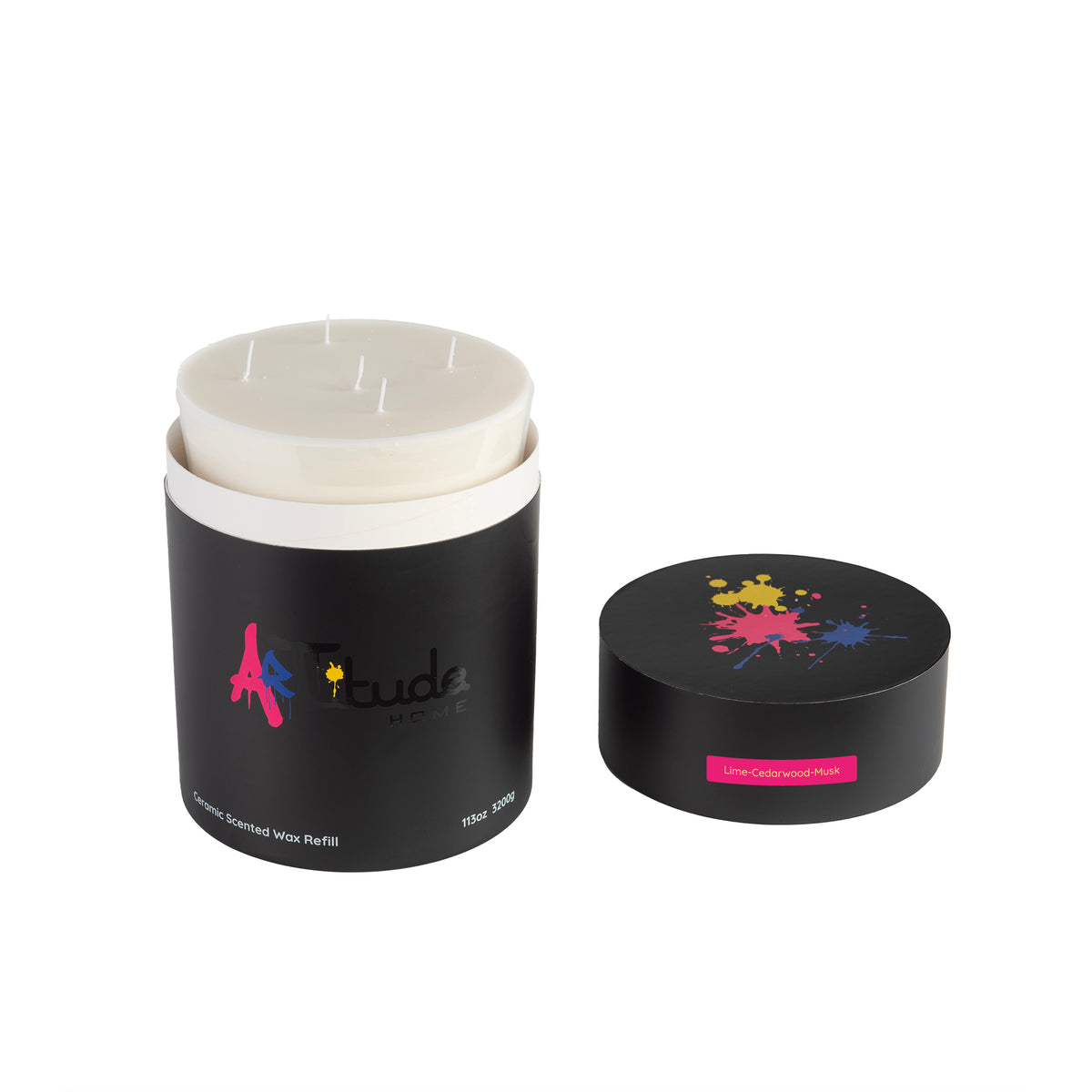Recharge de cire parfumée en céramique de 24 cm (H) : Citron vert, bois de cèdre, musc