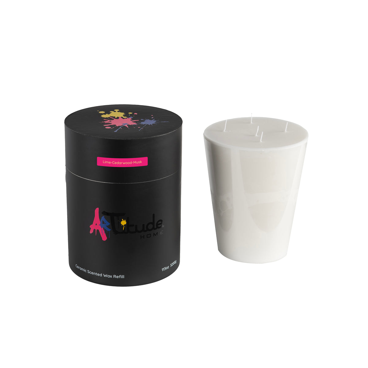 Recharge de cire parfumée en céramique de 24 cm (H) : Citron vert, bois de cèdre, musc